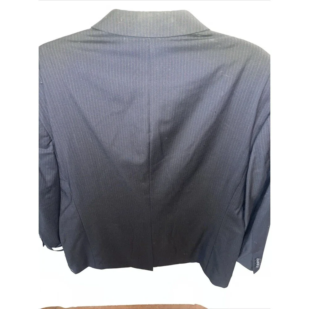 Albert Nippon Men’s Dress Blazer Size 46R Black Pinstripe Wool/Cashmere Blend